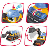 Dickie Toys: ABC Volvo Danny Digger - Yellow & Blue - Light Up & 5 Sounds