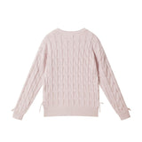 Tween (7-18) Girls Cable Knit Sweater | Lace-Up Details