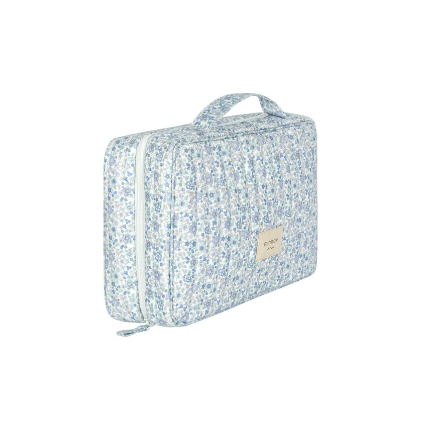 slate floral tri-fold cosmetic case