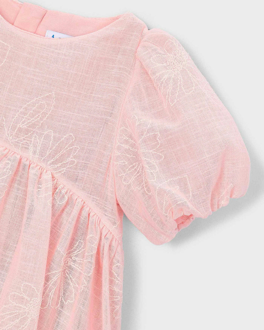 Light Pink Puff-Sleeve Dress
