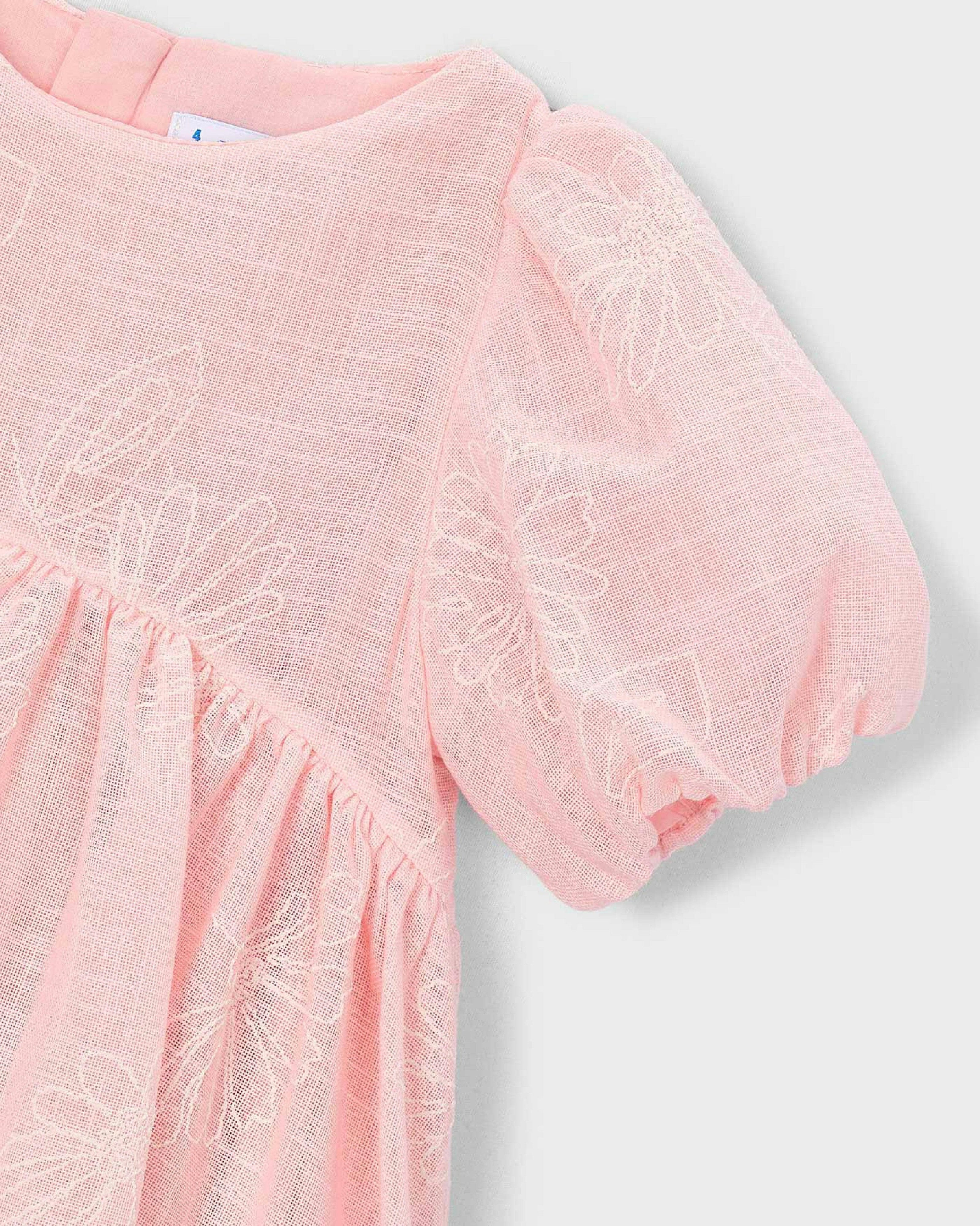 Light Pink Puff-Sleeve Dress