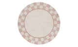 Checkered Charm Washable Round Organic Cotton Rug