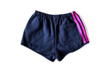 Adult Sweat Shorts in Navy with Magenta Stripes