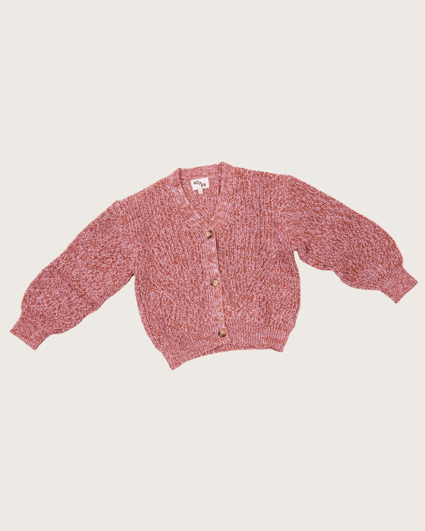 Kids Ellis Rust Lilac Knit Cardigan