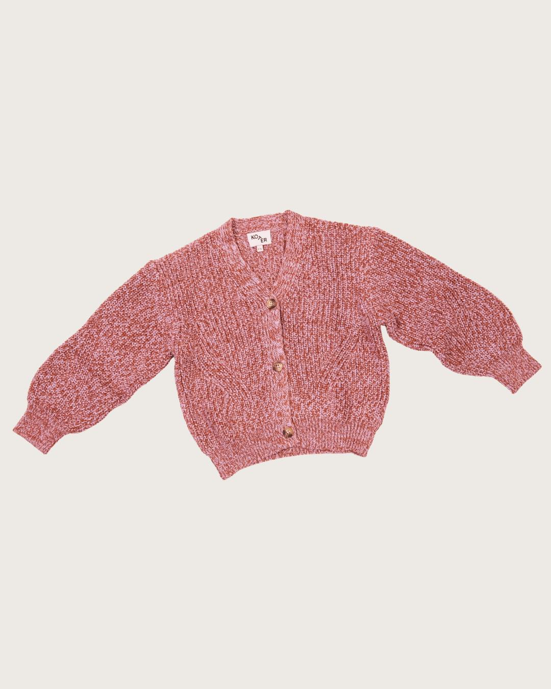 Kids Ellis Rust Lilac Knit Cardigan