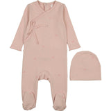 Bow Print Footie, Pink