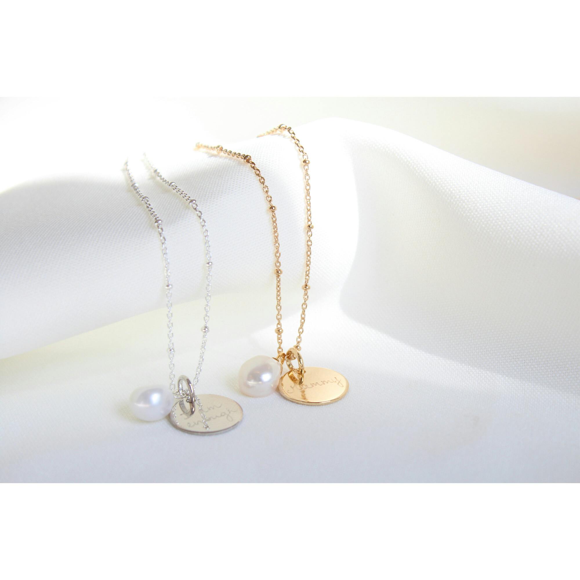 Personalized Pearl Drop Necklace, Sterling Silver