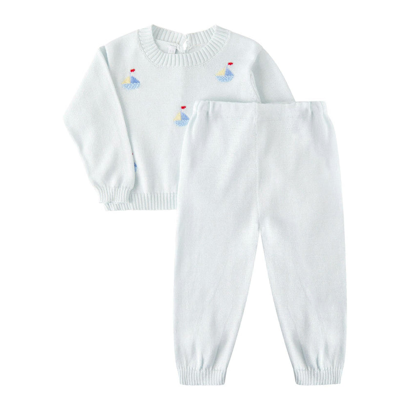 Pima Crochet Sailboat Knit Set