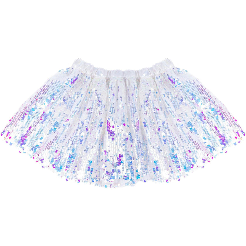Sequins Skirt with Satin Waistband