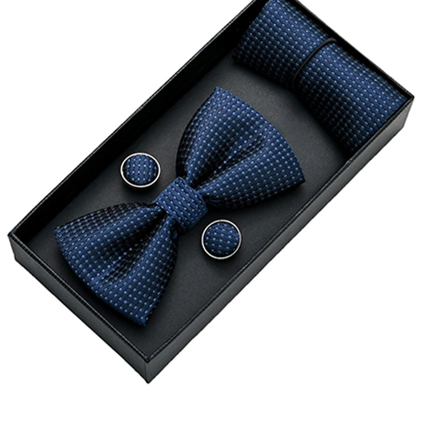 Navy and Light Blue Bowtie Set