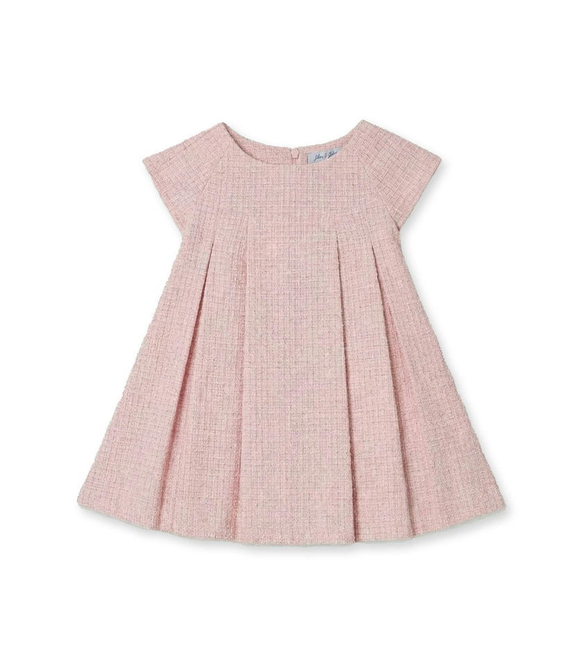 Rose Girl Dress, Powder Pink Tweed