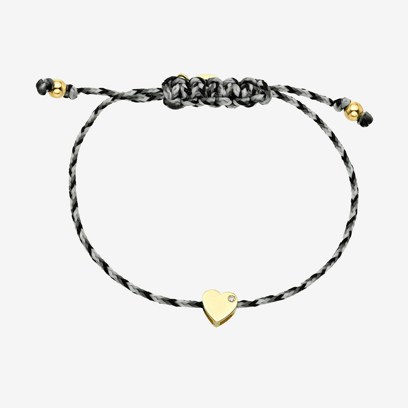 14k Gold Paracord Heart Fortune Bracelet
