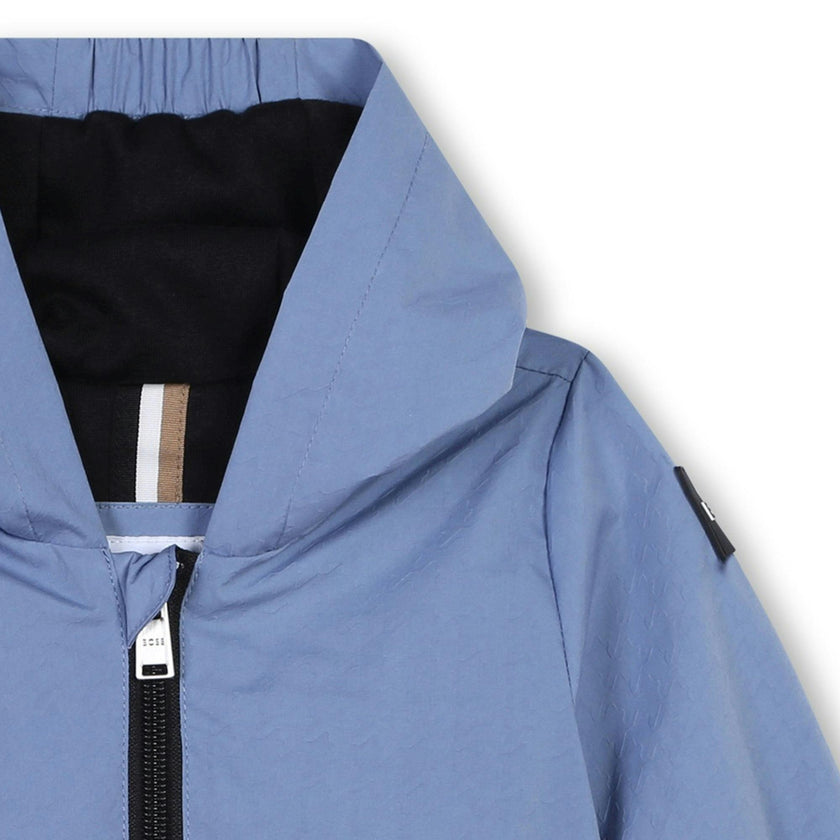 Light Blue Hooded Windbreaker