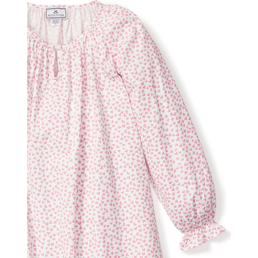 Girl's Twill Delphine Nightgown in Sweethearts