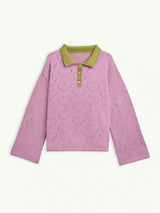 women's cotton sweater - blush hearts