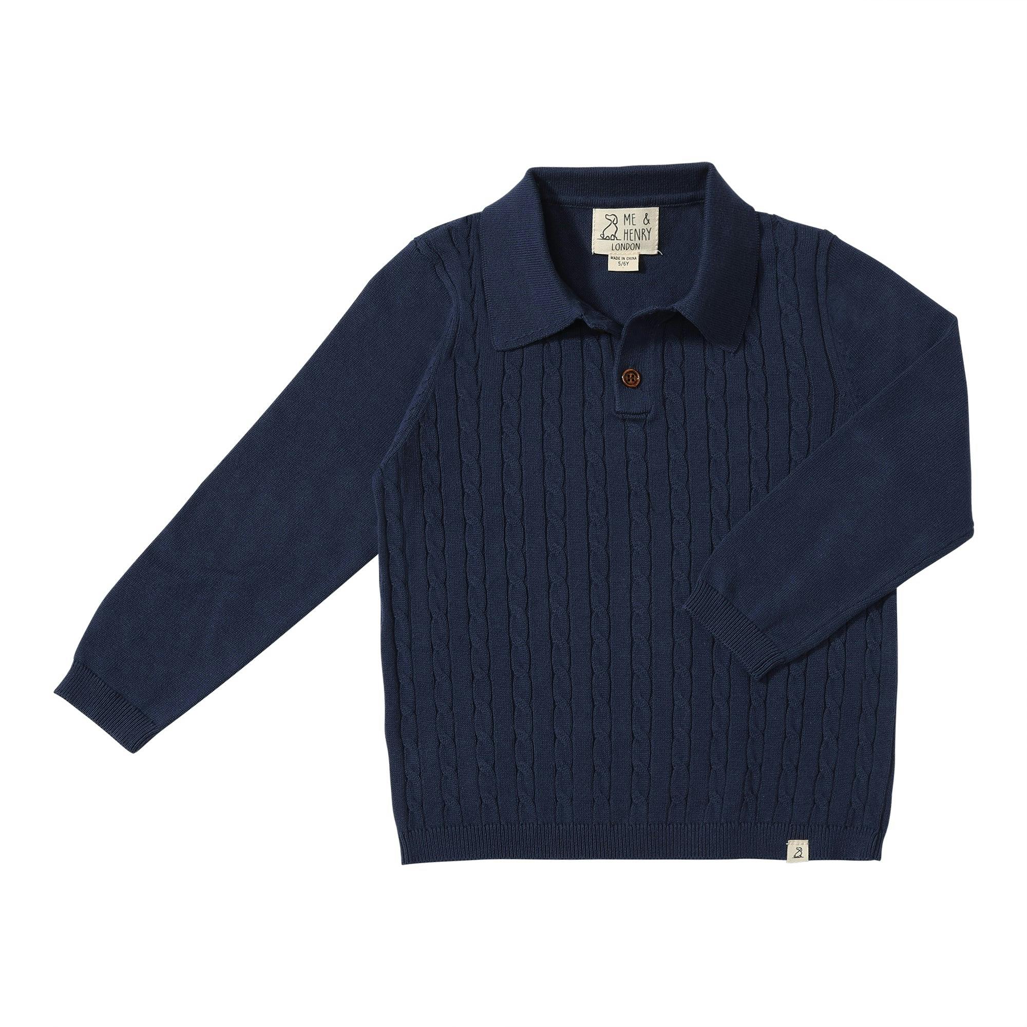 CHRISTIAN Navy Cable Polo