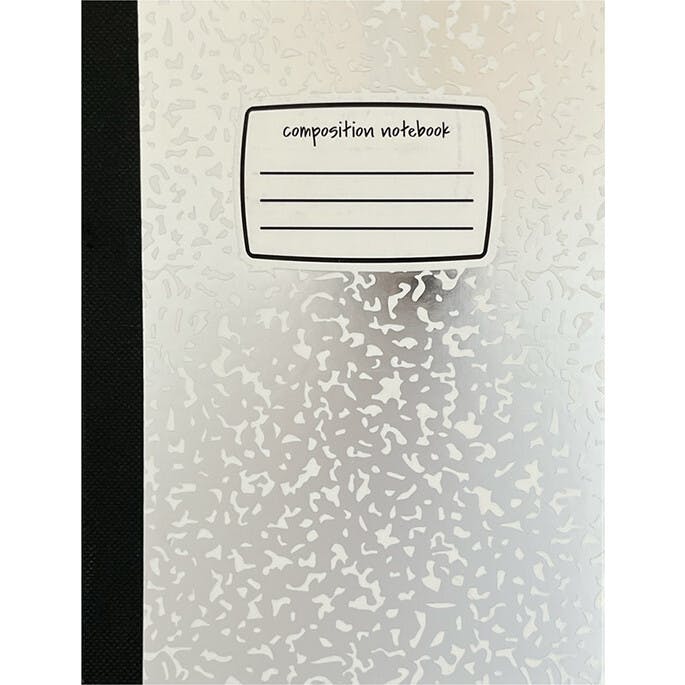 Mini Composition Notebook Metallic Silver