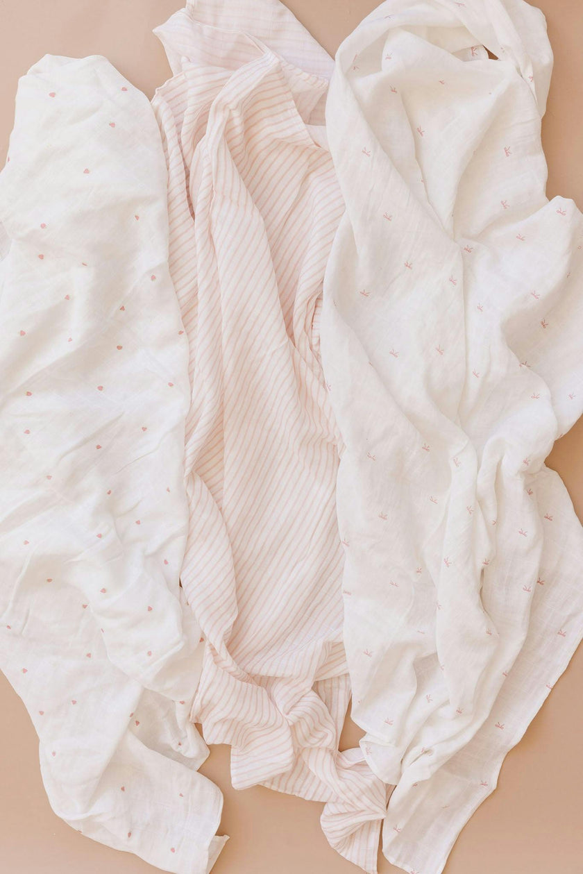 Organic Muslin Swaddle Set - Pink