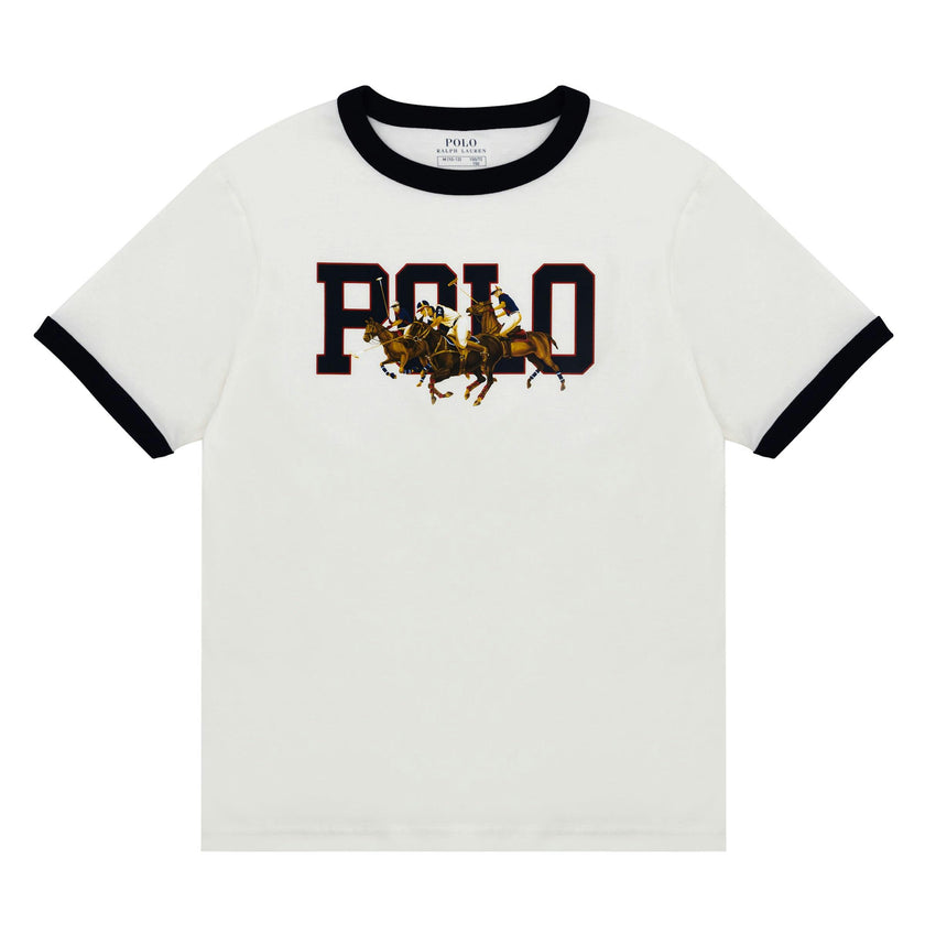 White Logo Polo