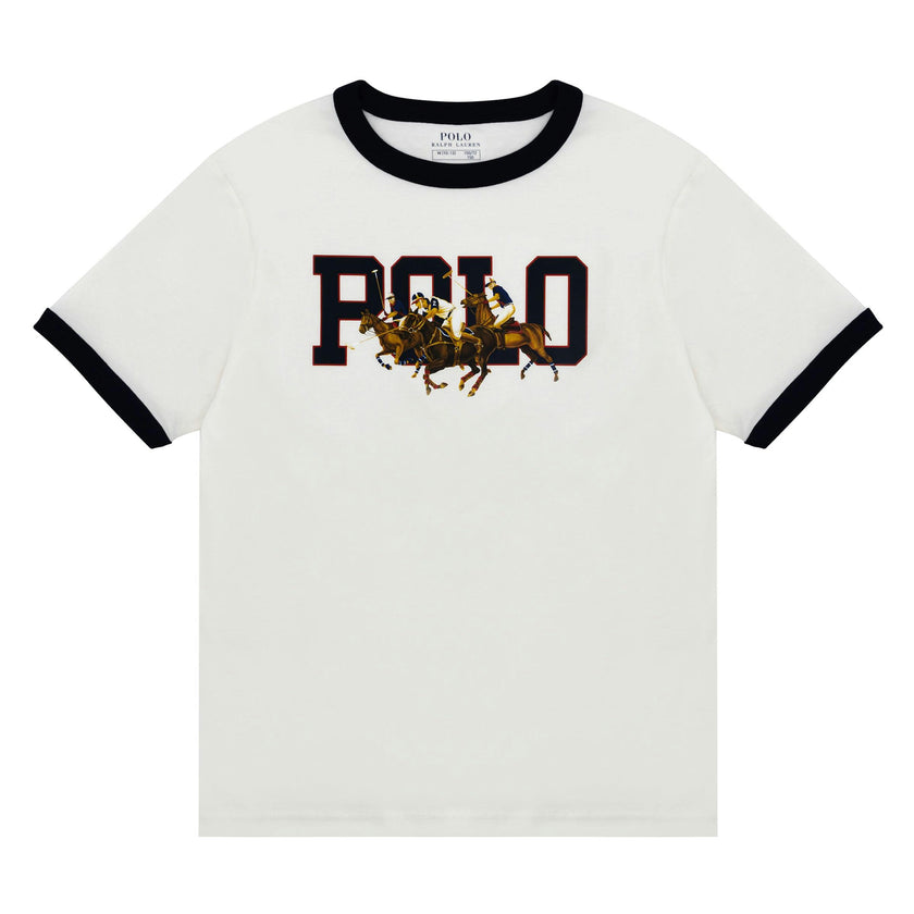 White Logo Polo