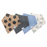 4 Pack Baby Bandana Bibs - Gemma In Tan