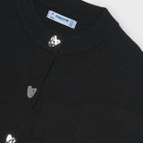 Black Heart Button Cardigan