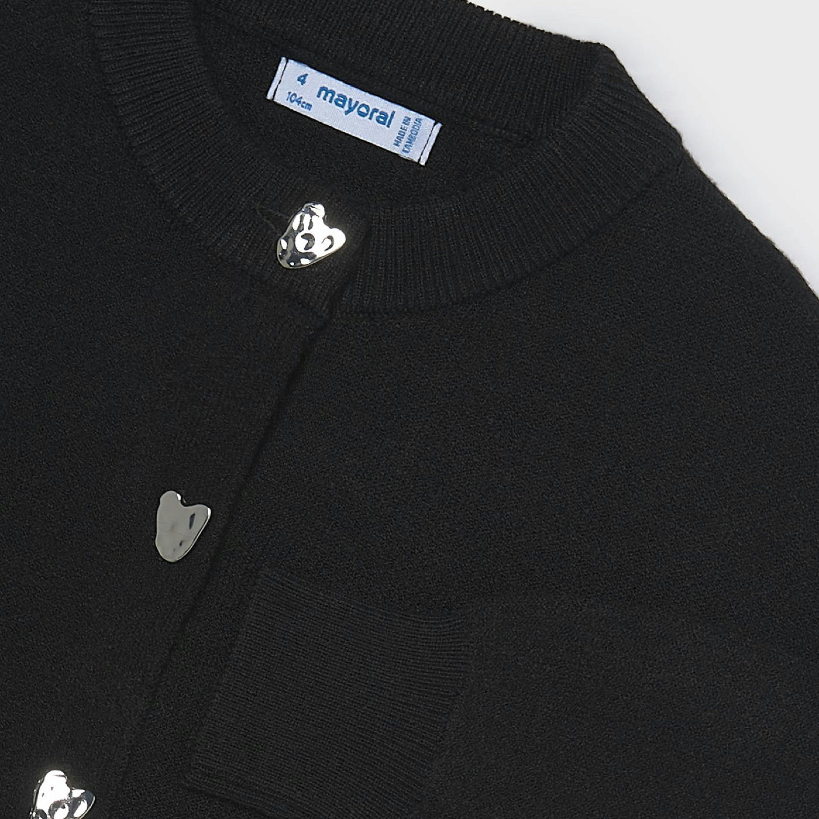 Black Heart Button Cardigan