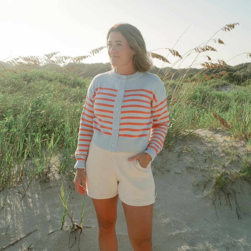 Women's Cream Knit Shorts