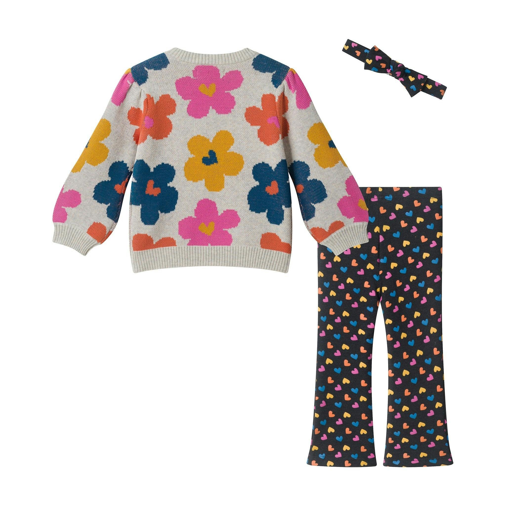 Infant Girls Sweater Set | Flowers & Hearts