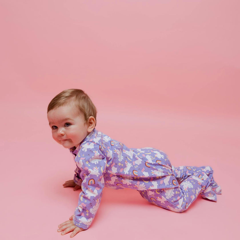 Zipped Long Sleeve Footed Onesie