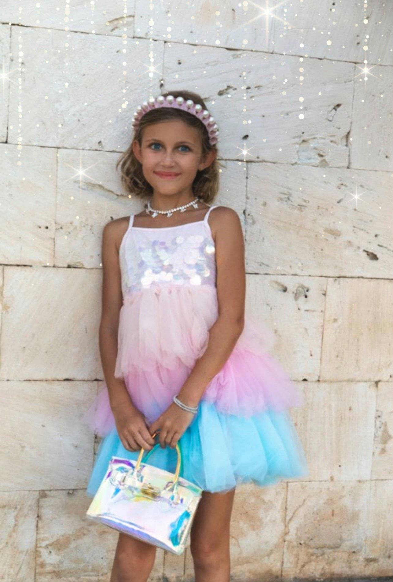 Paillette Ombre Tutu Dress, Multi