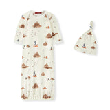 Sandcastle Organic Cotton Newborn Gown & Hat Set