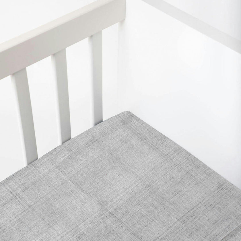 Brush-Stroked Cotton Fitted Crib Sheet