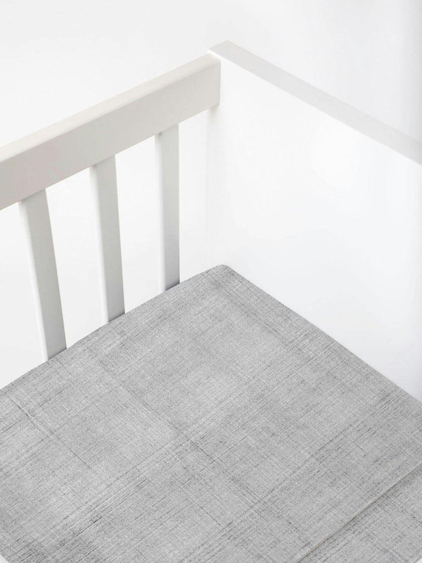 Brush-Stroked Cotton Fitted Crib Sheet
