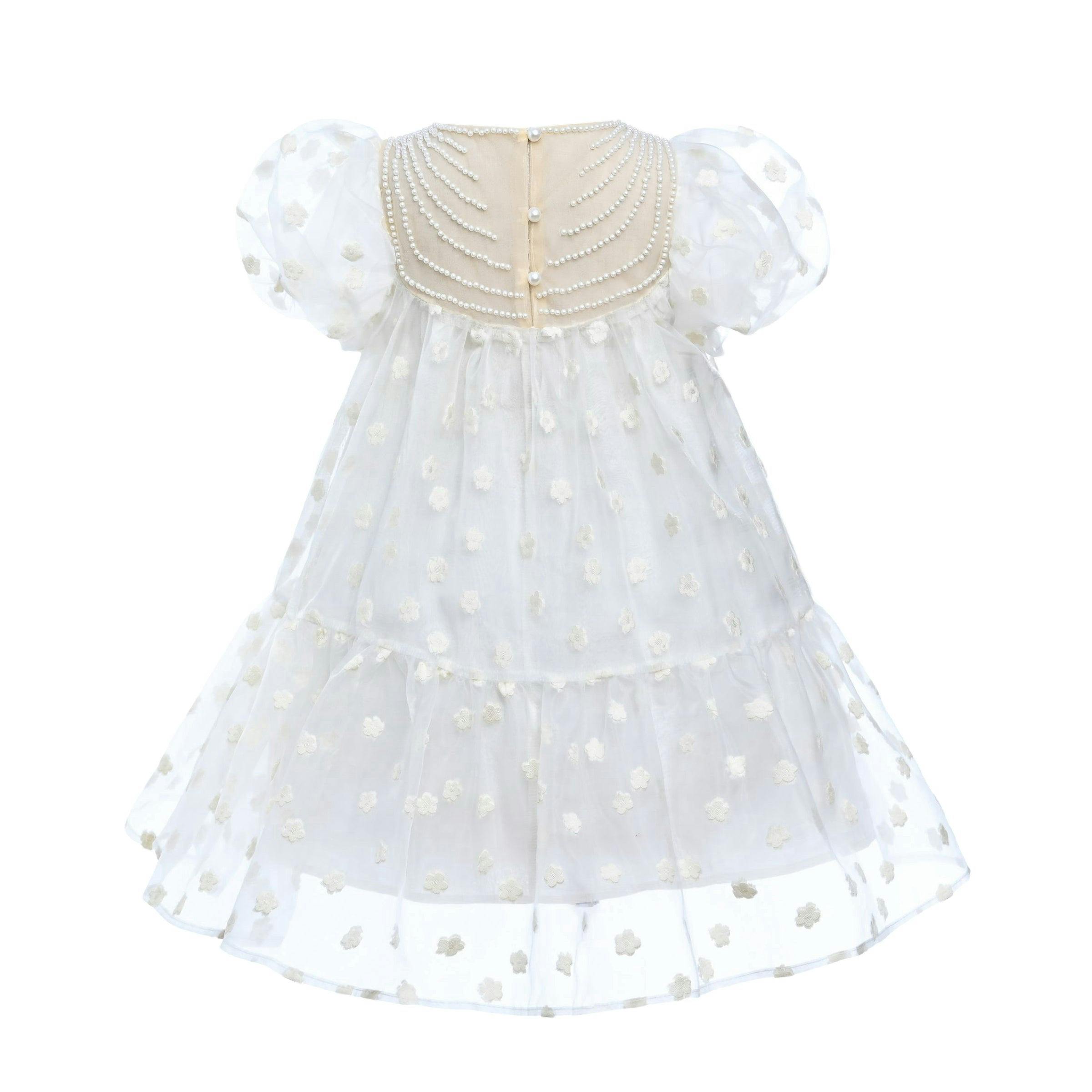 White Perivale Floral Overlay Dress