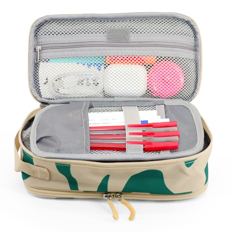Oz Daypack Backpack with Doodle Large Pencil Case in Green Swirl