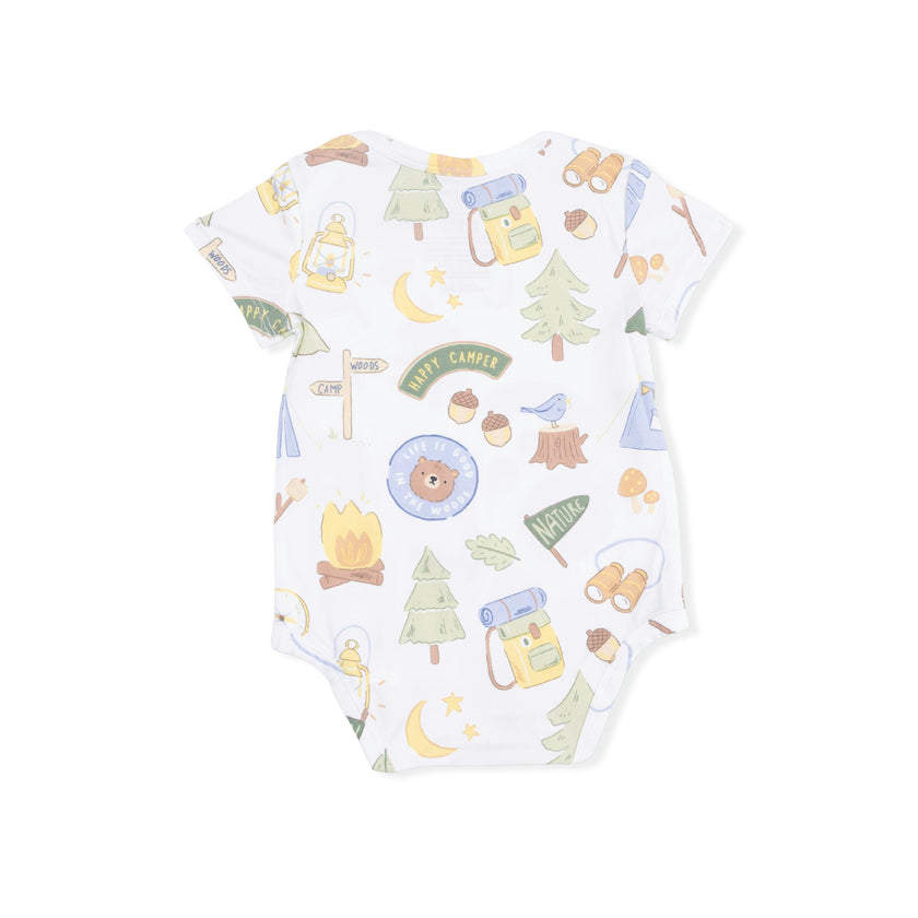 Camping Blue - Short Sleeve Bodysuit