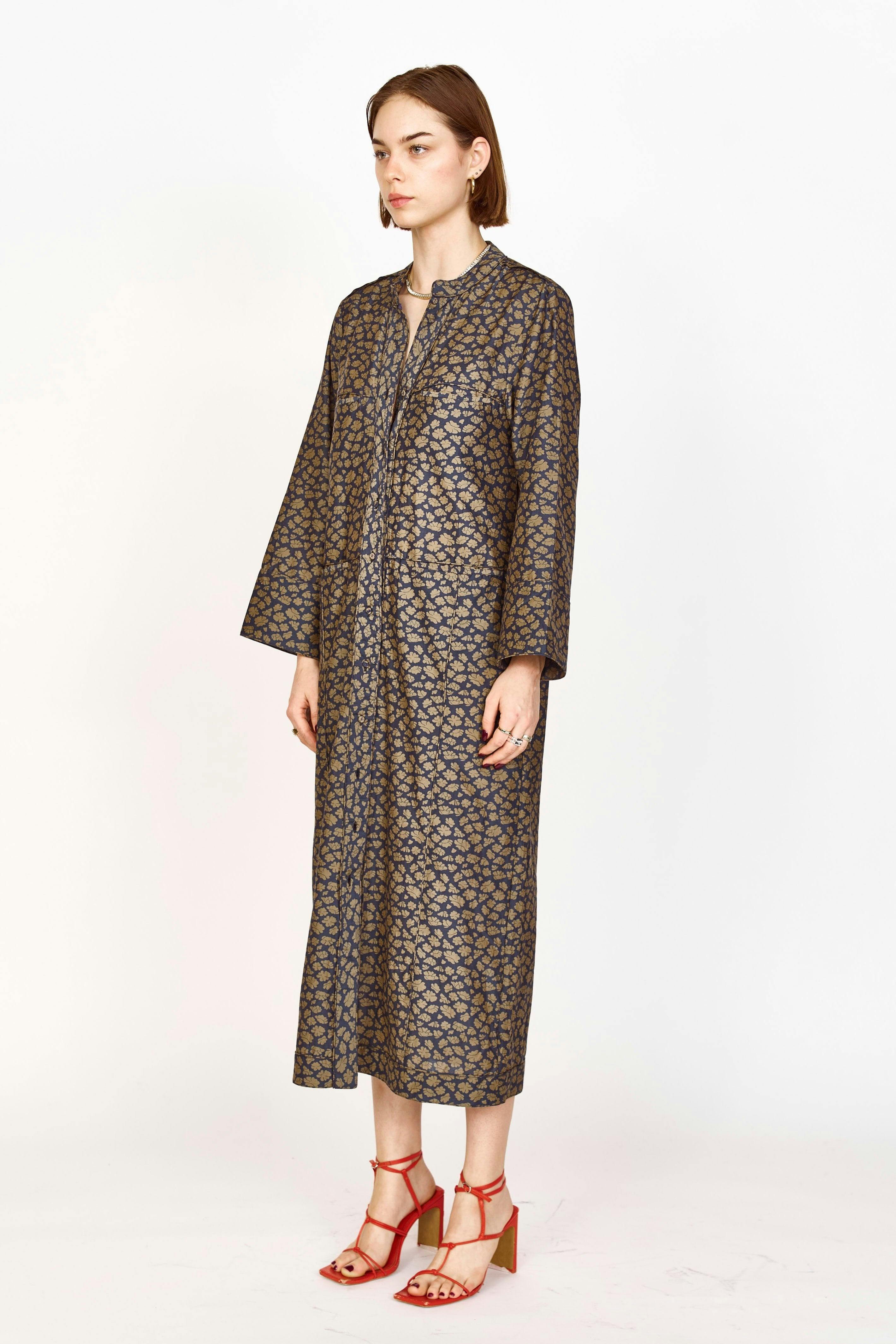 Malmo Dress in Navy Lilypad