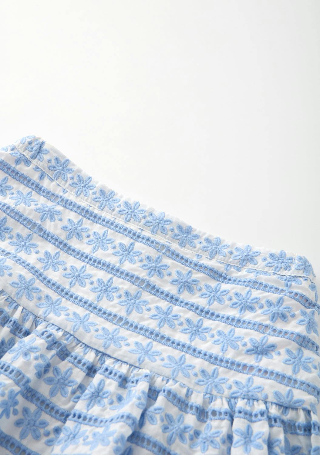 Odessa Frill Embroidered Maxi Skirt