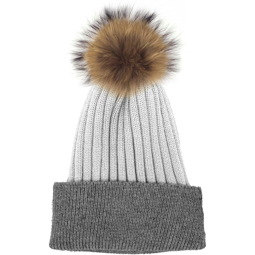 Ribbed Flat Wool Blend Hat (Snap On Pom Sold Separately)