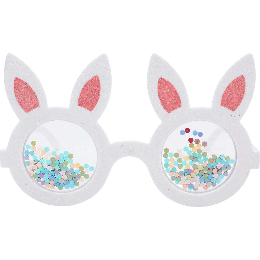 Packed Party Hop-To-It Confetti Bunny Novelty Glasses - Glitter Bunny Ears with Confetti-Filled Lenses and Gold Too Hip to Hop Text, 6x4 Inch