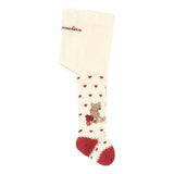 Beige Red Oresette E Cuori Tights
