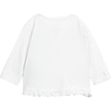 Wording Graphic Print Round Neck Long Sleeve Frill Bottom T-Shirt