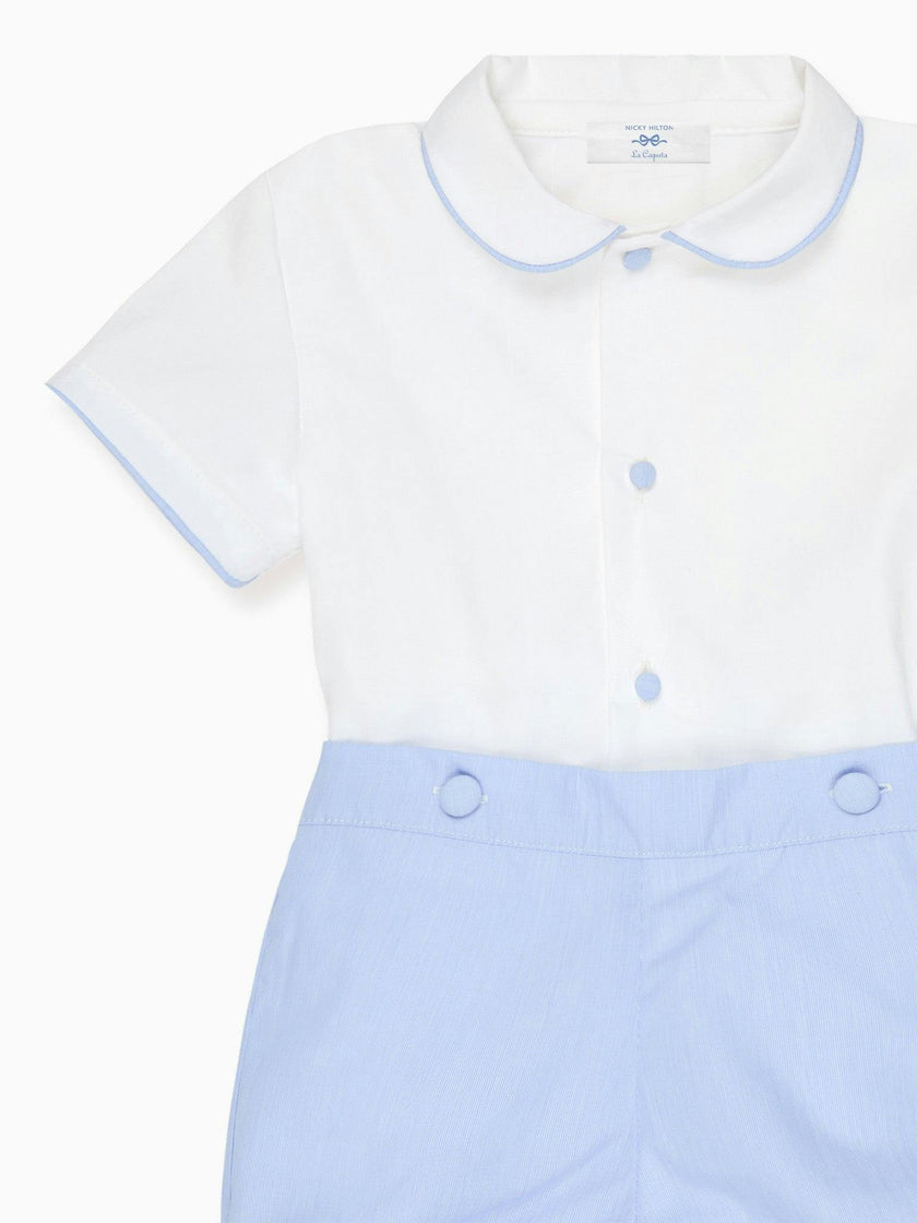 Nicky Hilton x La Coqueta Blue Stripe Chasen Baby Boy Set