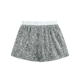Silver Sequin Sleeveless Shorts Set