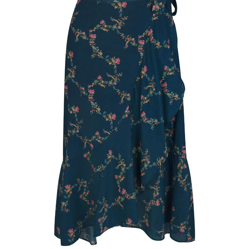 Women's Isabell Embroidered High-Low Ruffle Hem Swing Skirt, Multi
