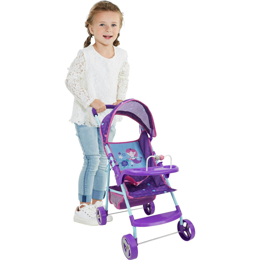 509 Mermaid Baby Doll Stroller - Purple & Teal