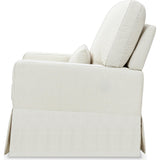 Crawford Pillowback Comfort Swivel Glider in Fog Chatham Stripe
