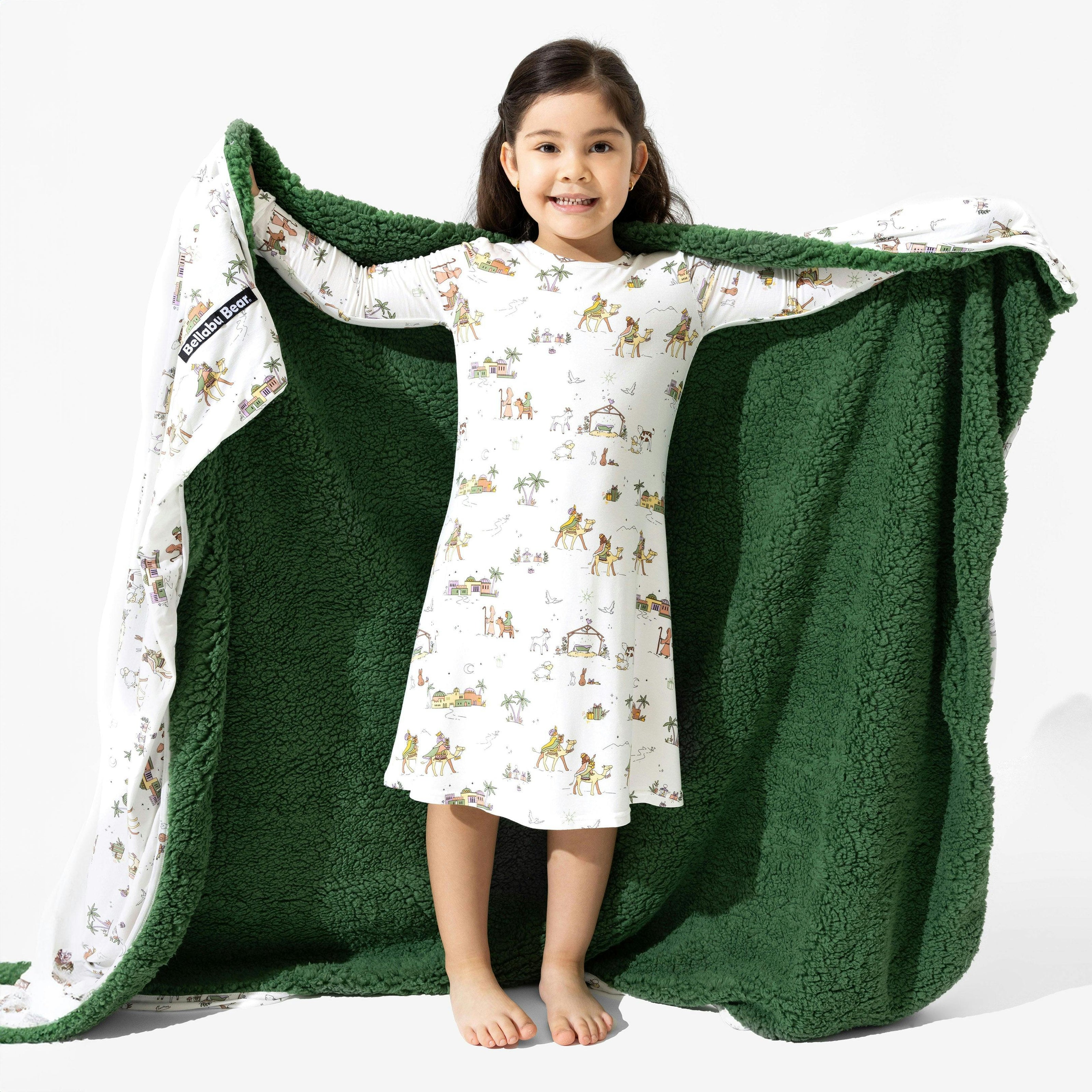Yuletide Bamboo Girls' Long Sleeve Dress