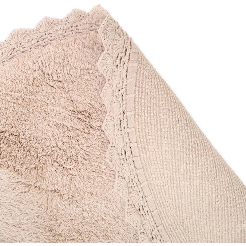 Perla Hand-Tufted Crochet Lace Trim Round Rug